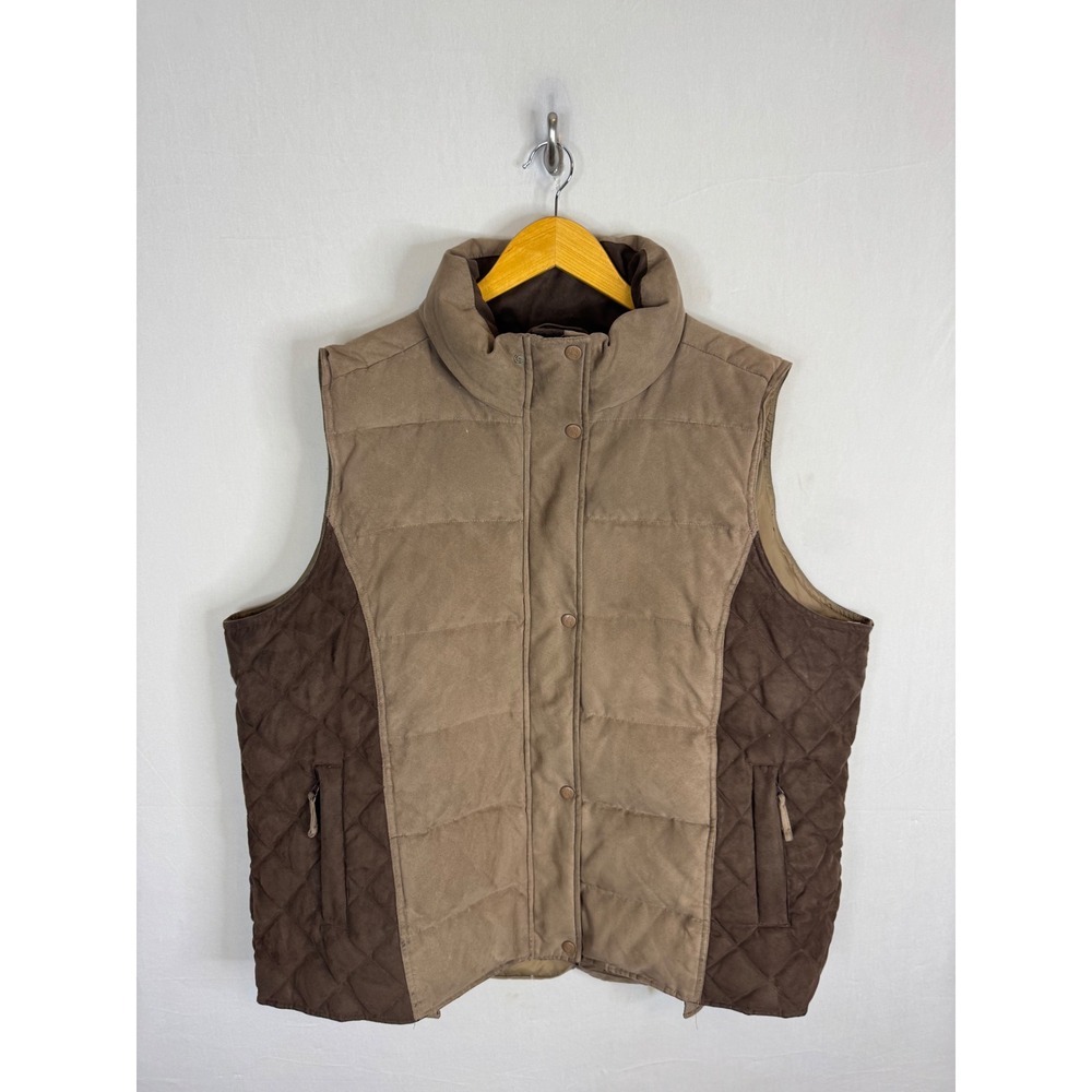 Outback‎ Trading Co Snow Mountain Down Vest Brown Western Puffer Women 3X